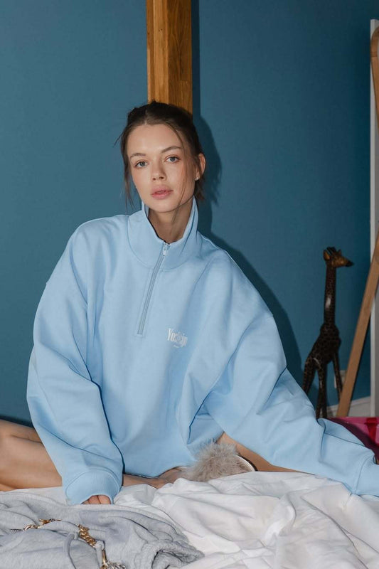 Sport-Sweatshirt mit halbem Reißverschluss und Grafik