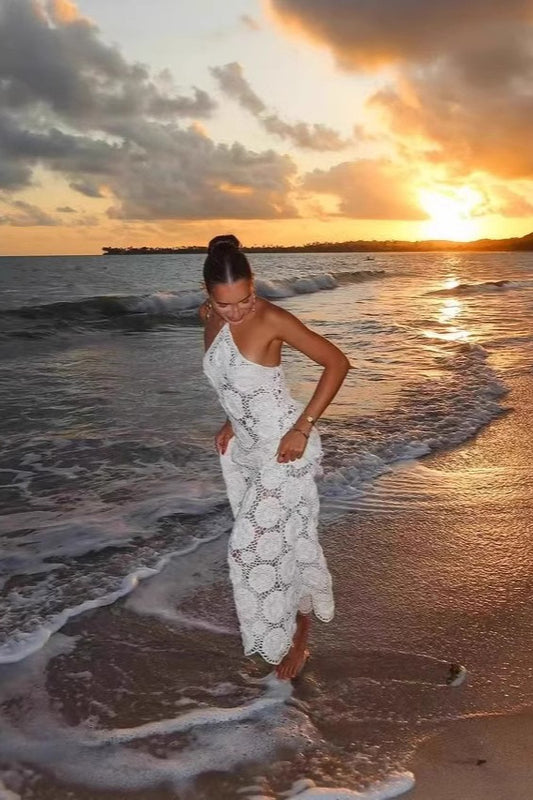 Jacquard Cutout Meerjungfrau Bodycon Boho Kleid