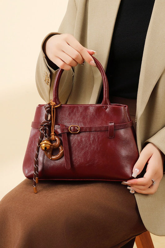 Rote Vintage-Luxe-Handtasche, Umhängetasche für den Alltag