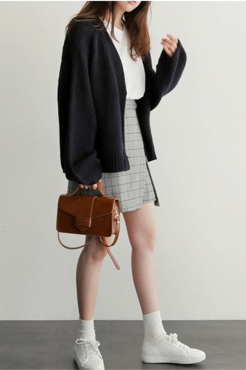 ropped Relaxed Cardigan