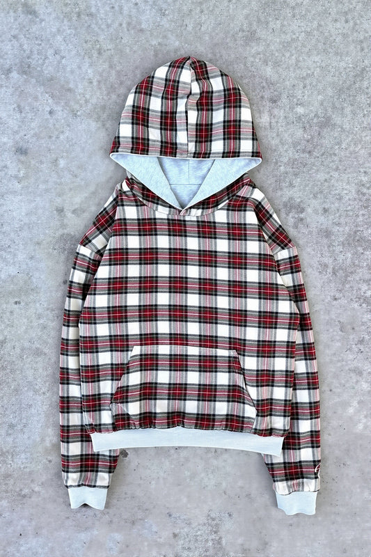 Reversible Plaid Panel Hoodie