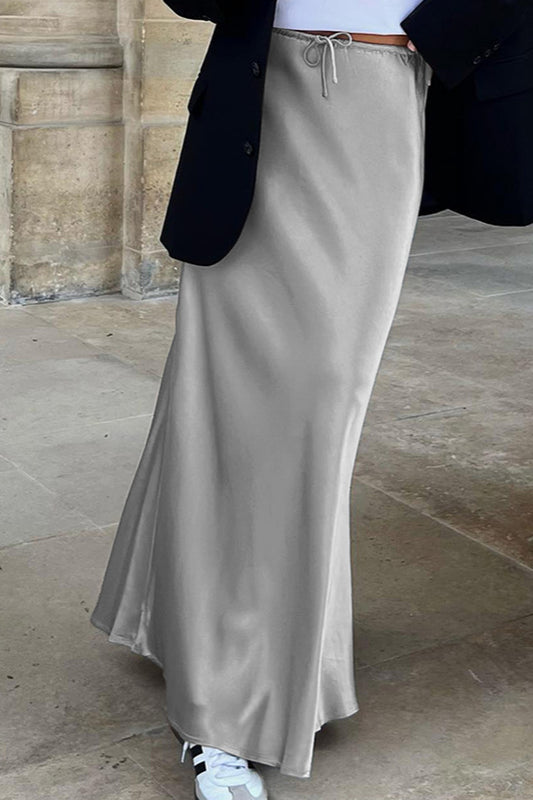 Meerjungfrau-Maxirock mit hoher Taille und Bindeband