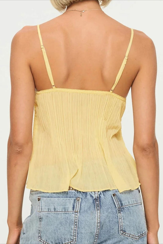 Spitzen-Top mit Raffungen, transparent