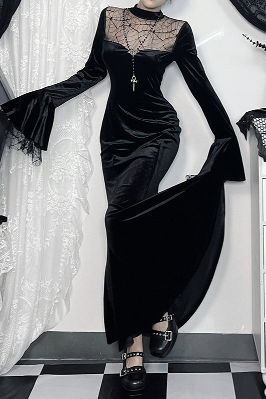 Gothic-Kleid mit Spinnenspitze