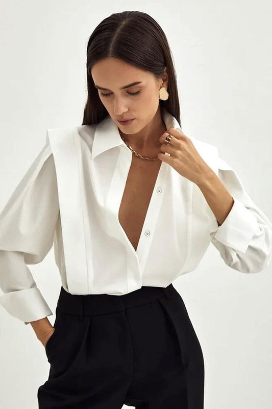 Structured Shoulder Cotton Shirt