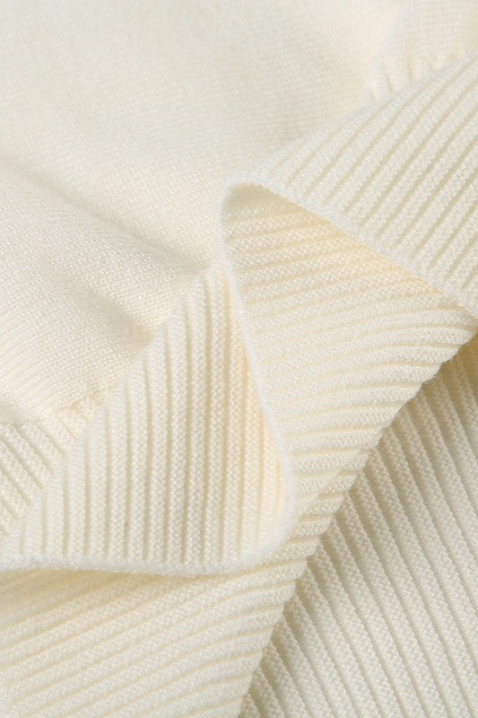 Off Shoulder Fitted Knit Sweater