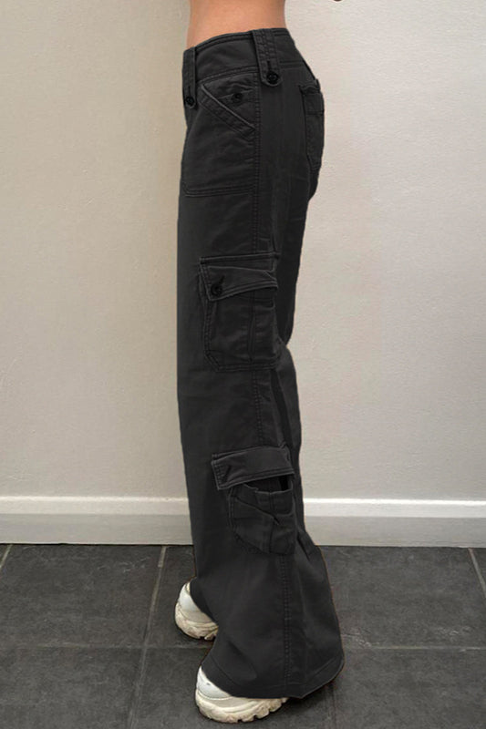 Vintage Street-Style Low-Waist Cargohose