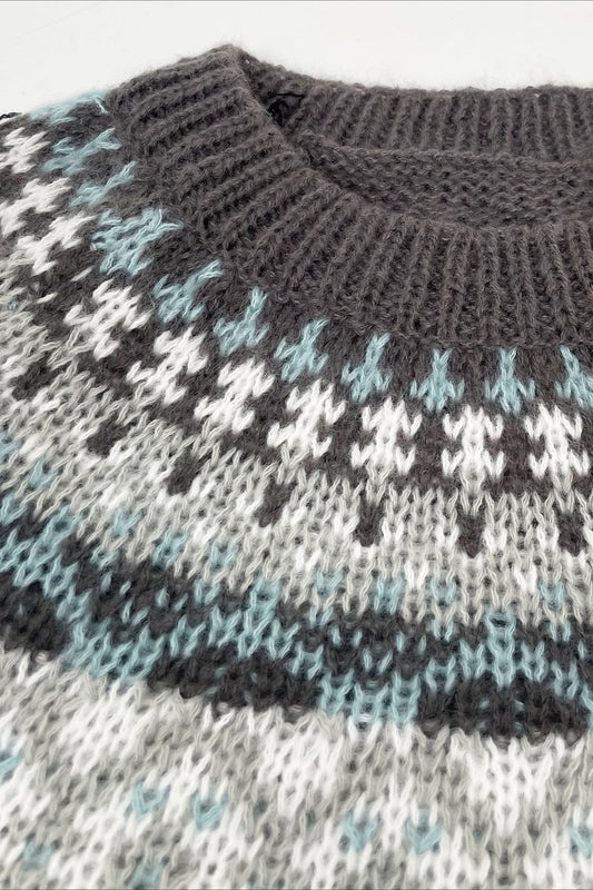 Strickpullover mit Fair-Isle-Jacquardmuster, Rundhalsausschnitt, locker geschnitten