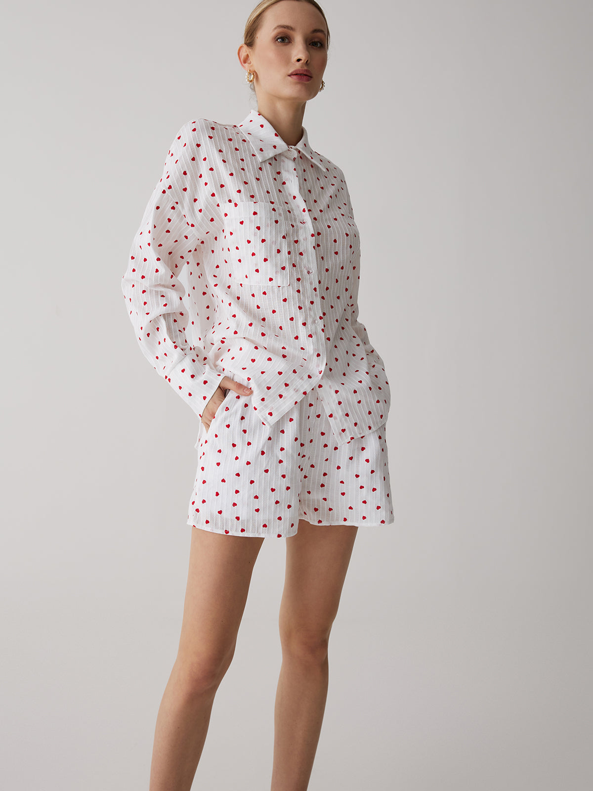 Cotton Sweetheart Striped Trendy Soft Short Set Sets