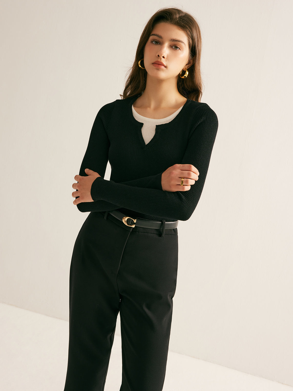 2 in 1 Slim Knit Top Knit Tops