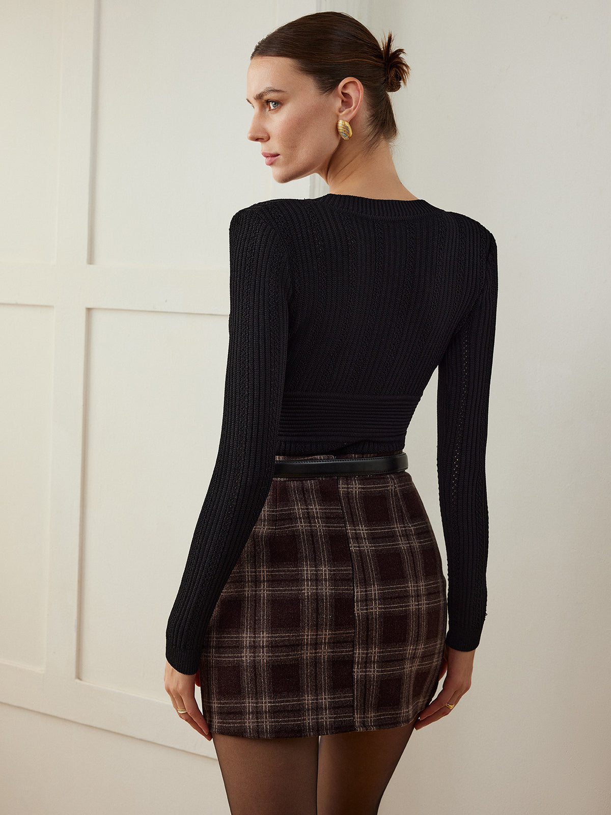Plaid Tweed Mini Skirt Skirts