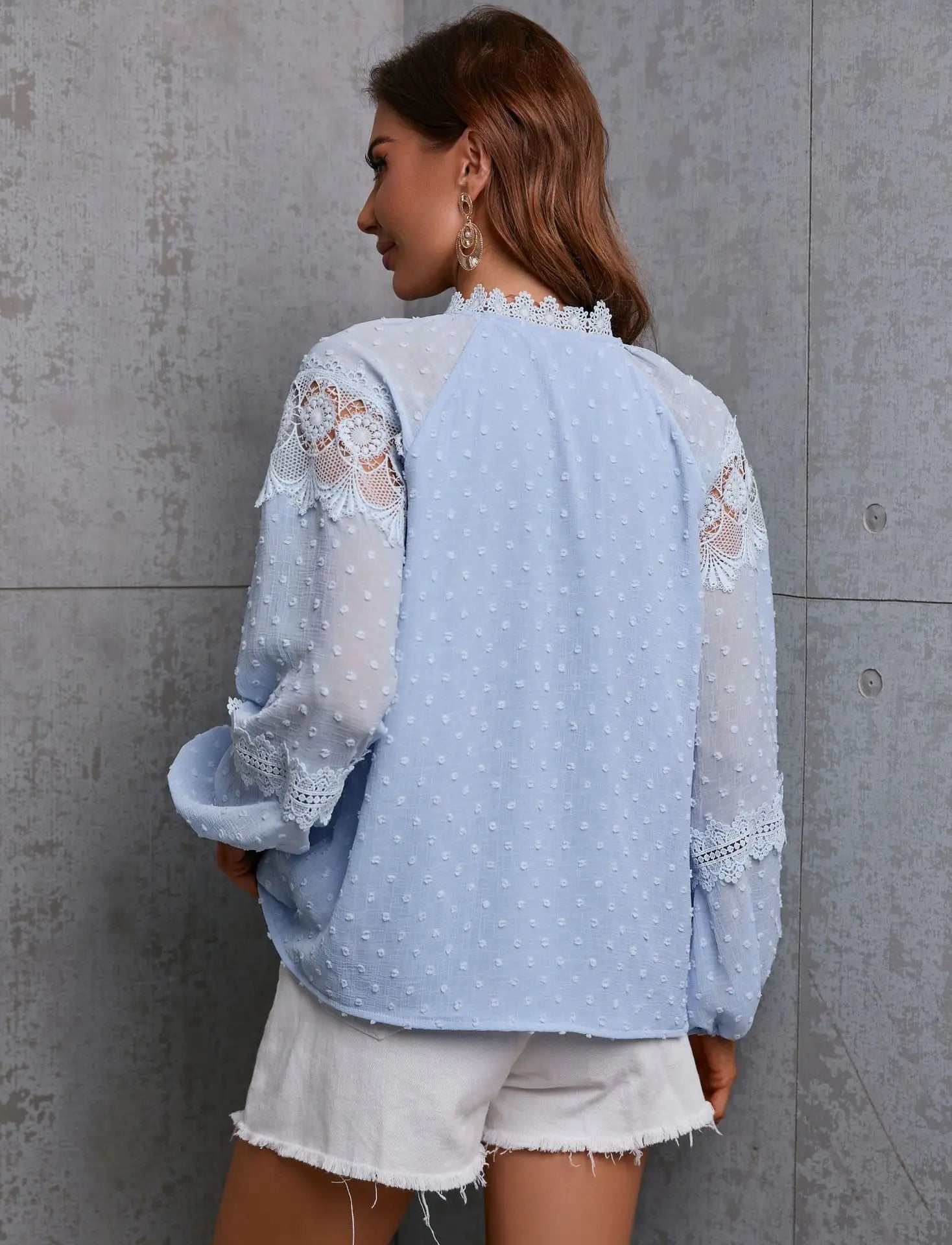 Bohemian Lace Hollow Out Tassel Oversize Boho Blouse bohoblouse-250126