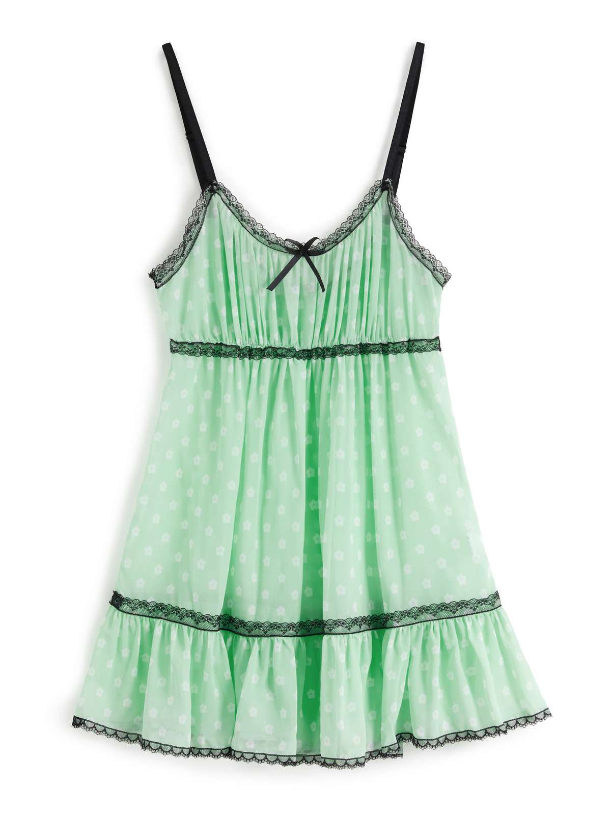 Lace Trim Graceful Floral Mini Dress Dresses