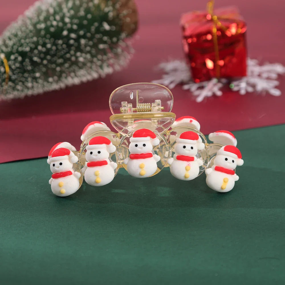 Snowman Flocking Winter Fashion Hair Accessory White Accessories-L