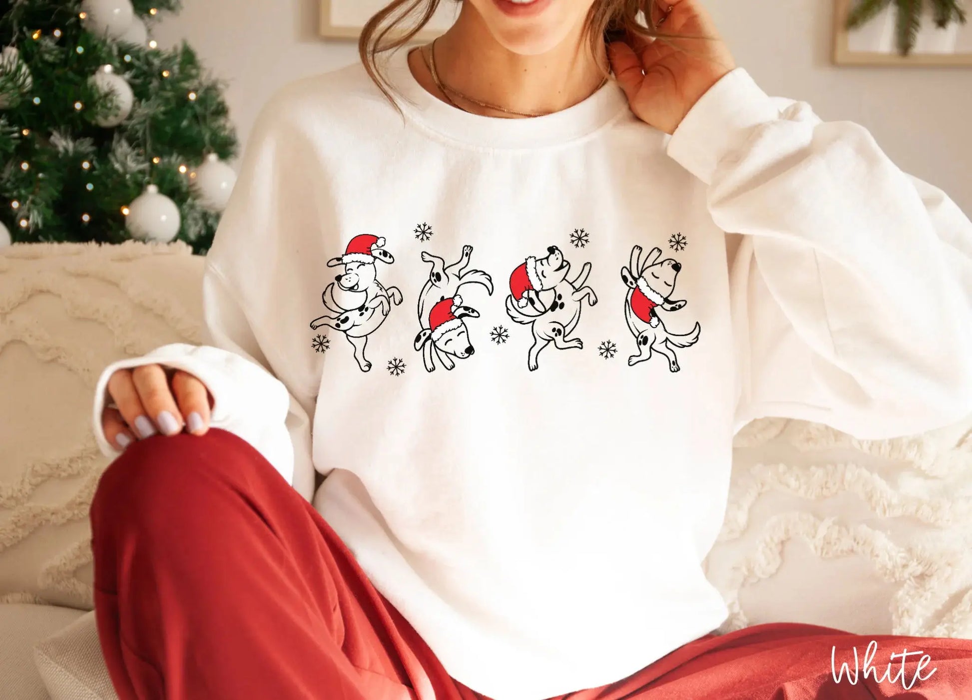 Colored Cute Dog Mom Aesthetic Quote Pure Cotton Christmas Hoodie White / S Hoodies-L