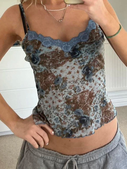 Rückenfreies Crop-Top mit Blumenspitze