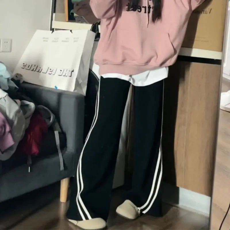 Fleece Striped Winter Sweatpants Pants