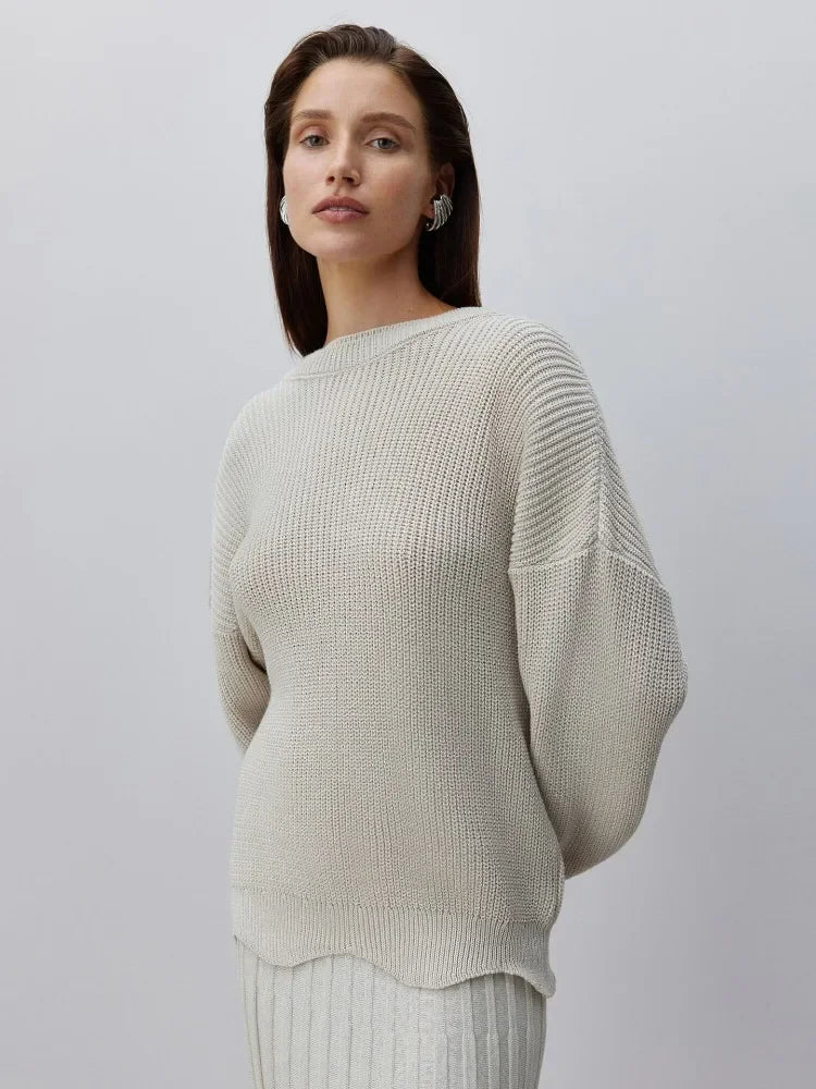 Elegant Backless Sexy Cut Out Long Sleeve Casual Christmas Sweater Gray / S Sweaters-L