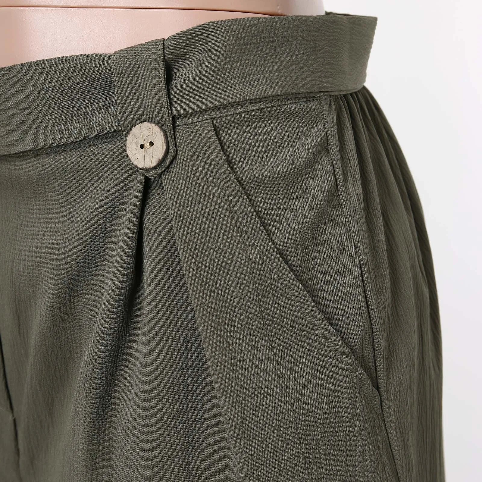 Fashion Casual Basic Summer New Green Female With Belt Short