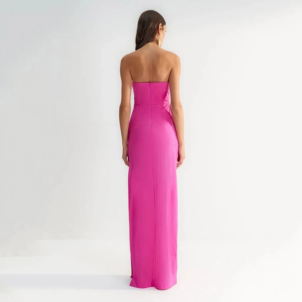 Polka Dot Tube Top Evening Party Dress Partydress-241208
