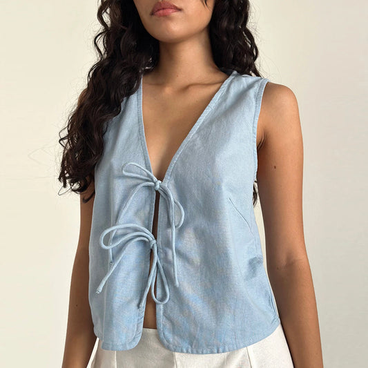 Crop Top mit doppeltem Bindeverschluss