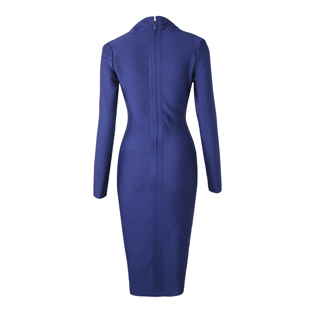 Women’s Full Gown Celebrity Club - V Bodycon Warm-Season Vestidos Deep Bandage Evening Neck With