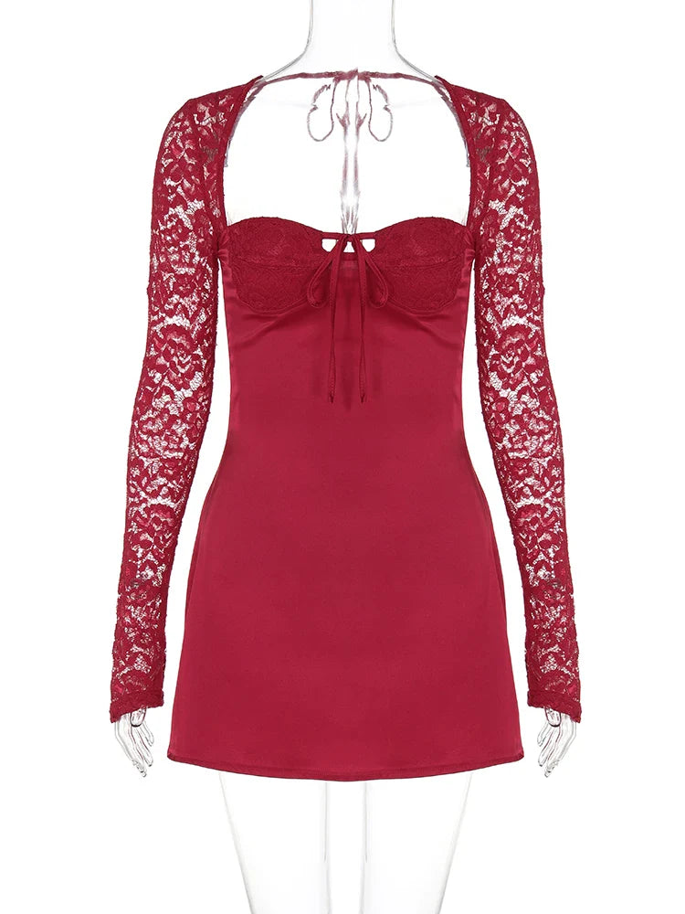 Bodycon Red Long Sleeve Party Club Evening Streetwear Wholesale Items Christmas Dress Dresses-L