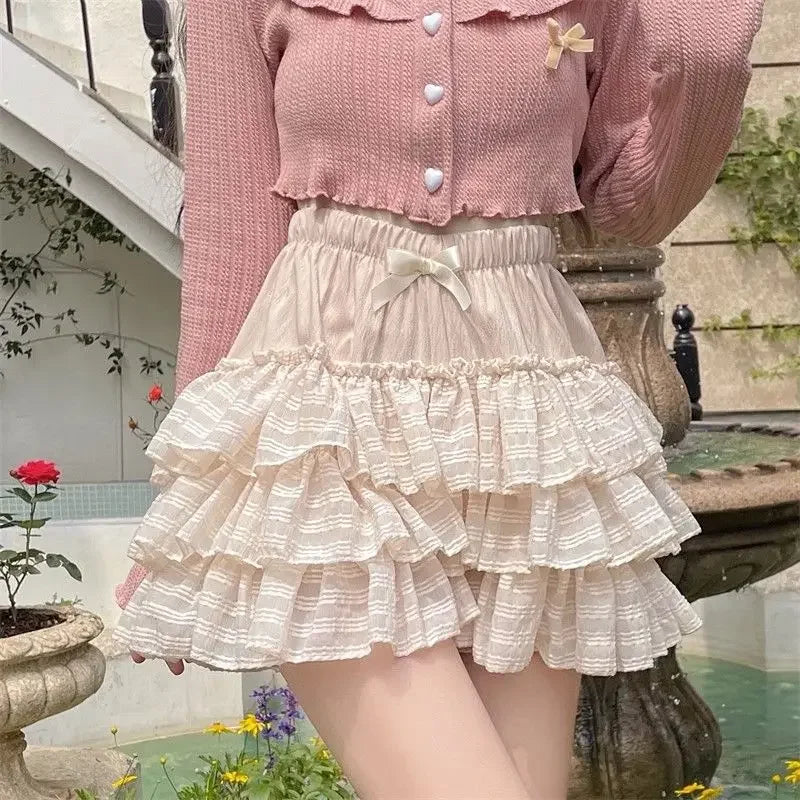 Elastic Waist Lace Skirt skirts-250223