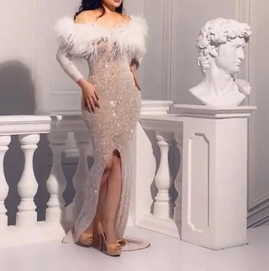 Shiny Mermaid Long Party Dress Partydress-241208