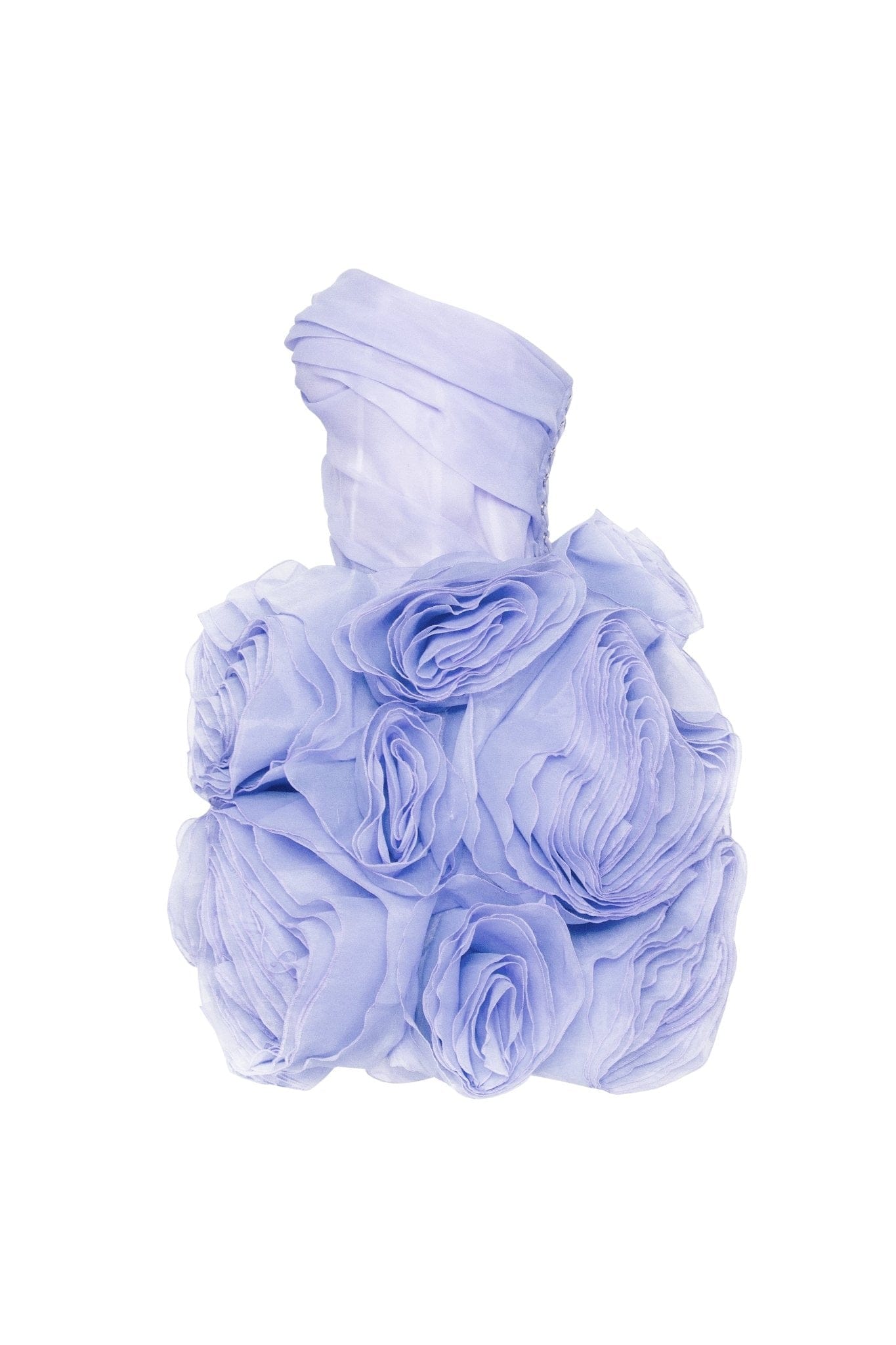 Appliqud Organza Stylish Lavender Mini Dress - Dress