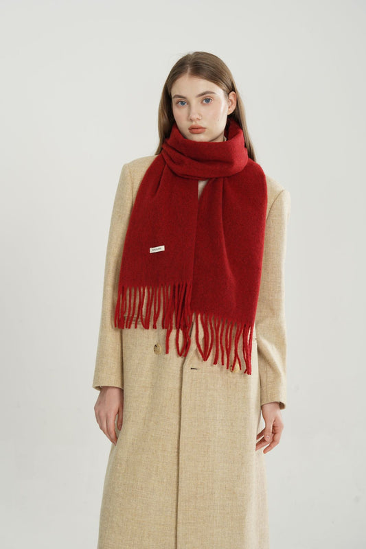 Gewebter Fransenschal aus Wollmischung
