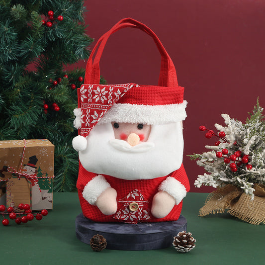 Fleece-Handtasche mit Kordelzug, Apfel-Geschenktasche