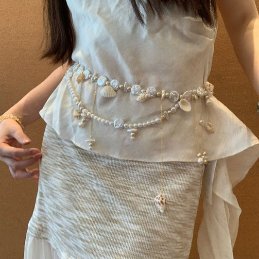 Pearl Shell Tassel Waist Body Chain