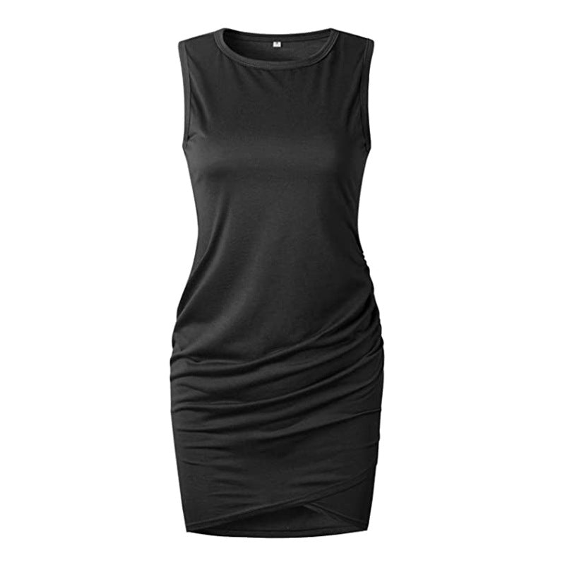 Ruched Side Bodycon Dress M / Yellow Short Bodycon Slim Dress