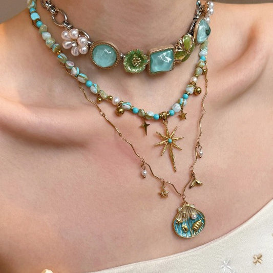 Vintage Boho Perlen-Layered-Halskette