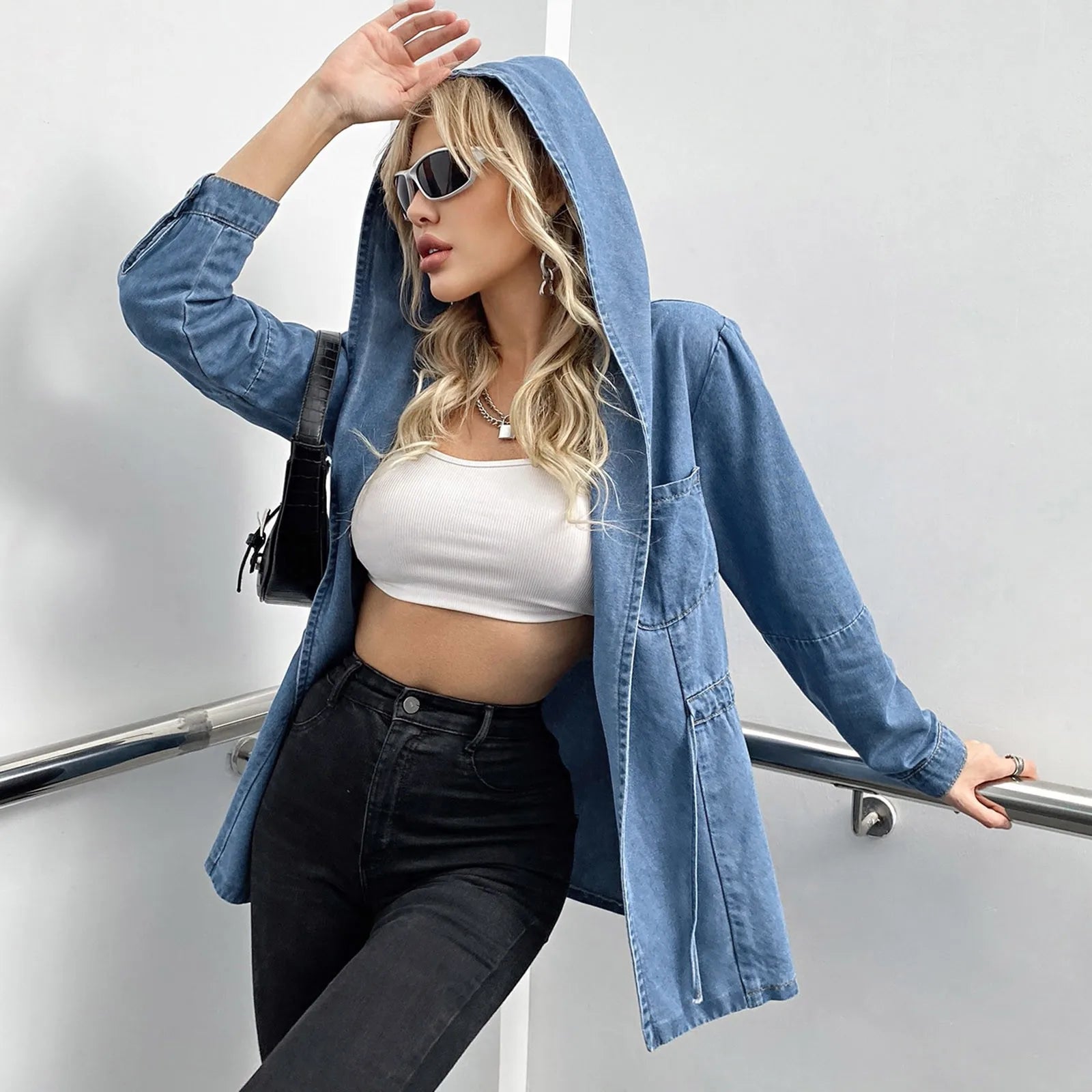 Hooded 2024 Autumn Winter Lapel Loose Open Front Chic Stylish Elegant Fashionable Versatile Short