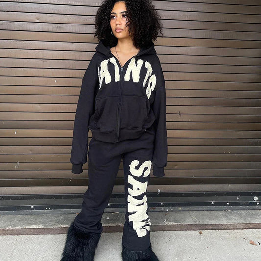 Fashionable Graphic Aesthetic Loose Cozy Hip Hop Hoodie Sweatshirts & Hoodies-L