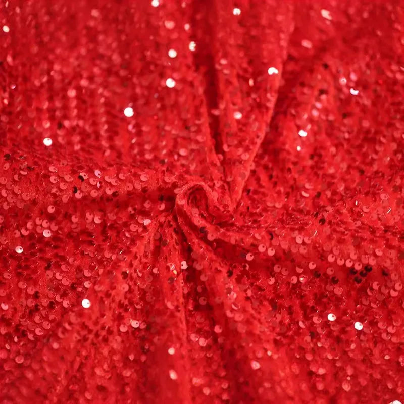 Red Sequins Bodycon Maxi Evening Party Dresses Sexy Hollow One Christmas Dress Dresses-L