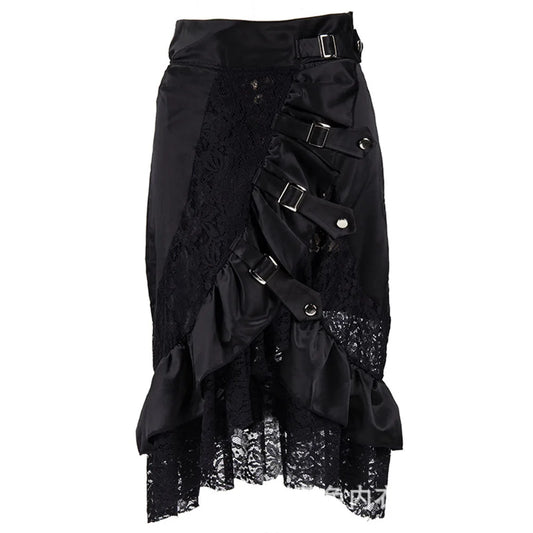 Victorian Satin Lace Floral Skirt