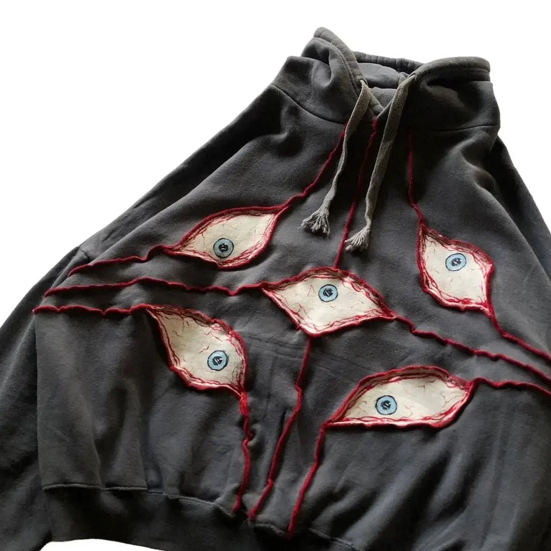 Dark Anime Visual Pullover Hoodie black2 / S