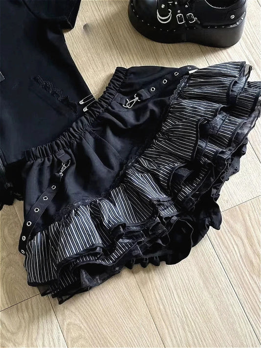 Tall Waist Cake Lace Antique Skirt white / S