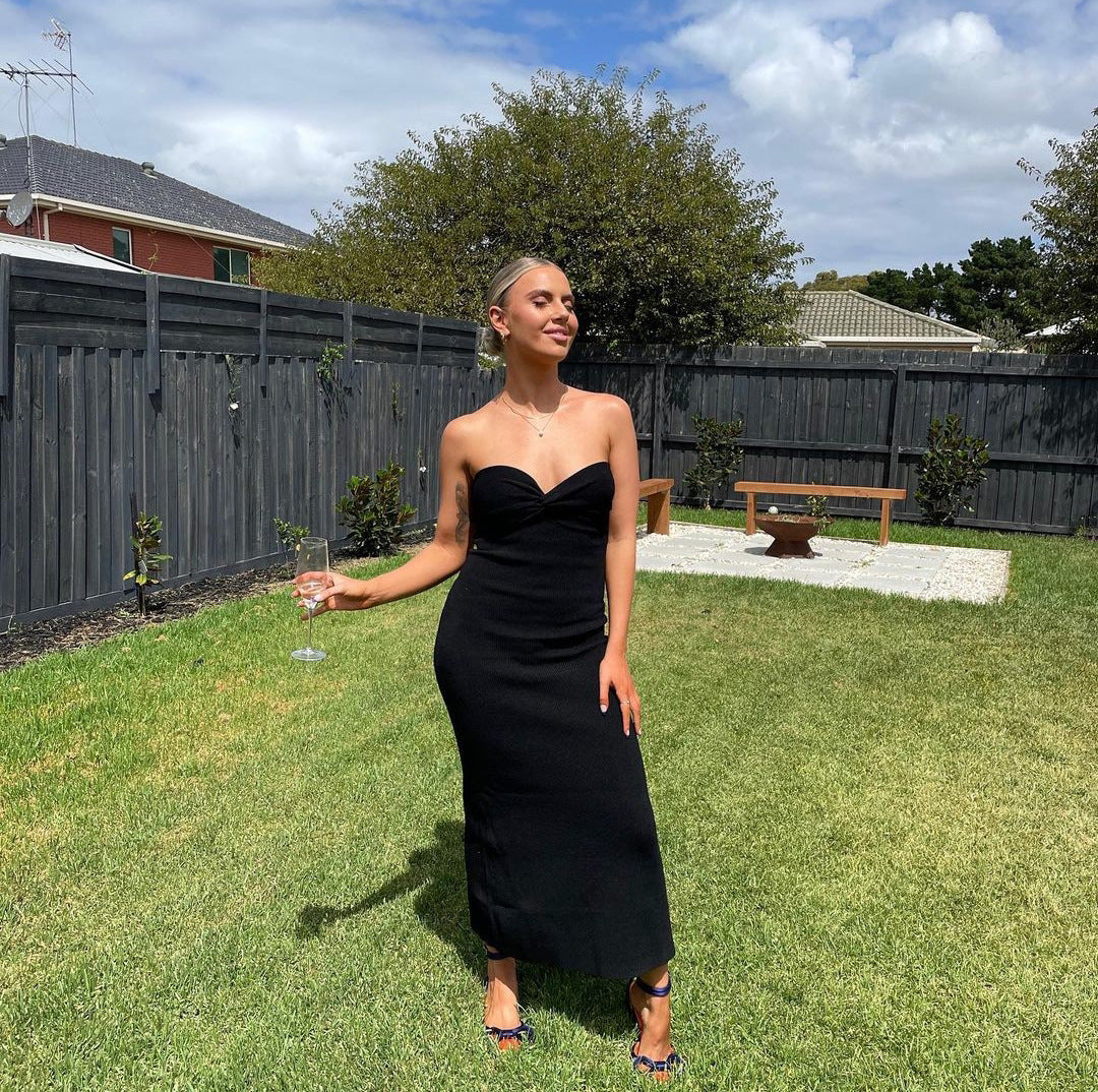 Knit Twisted Stylish Tube Midi Dress Dresses