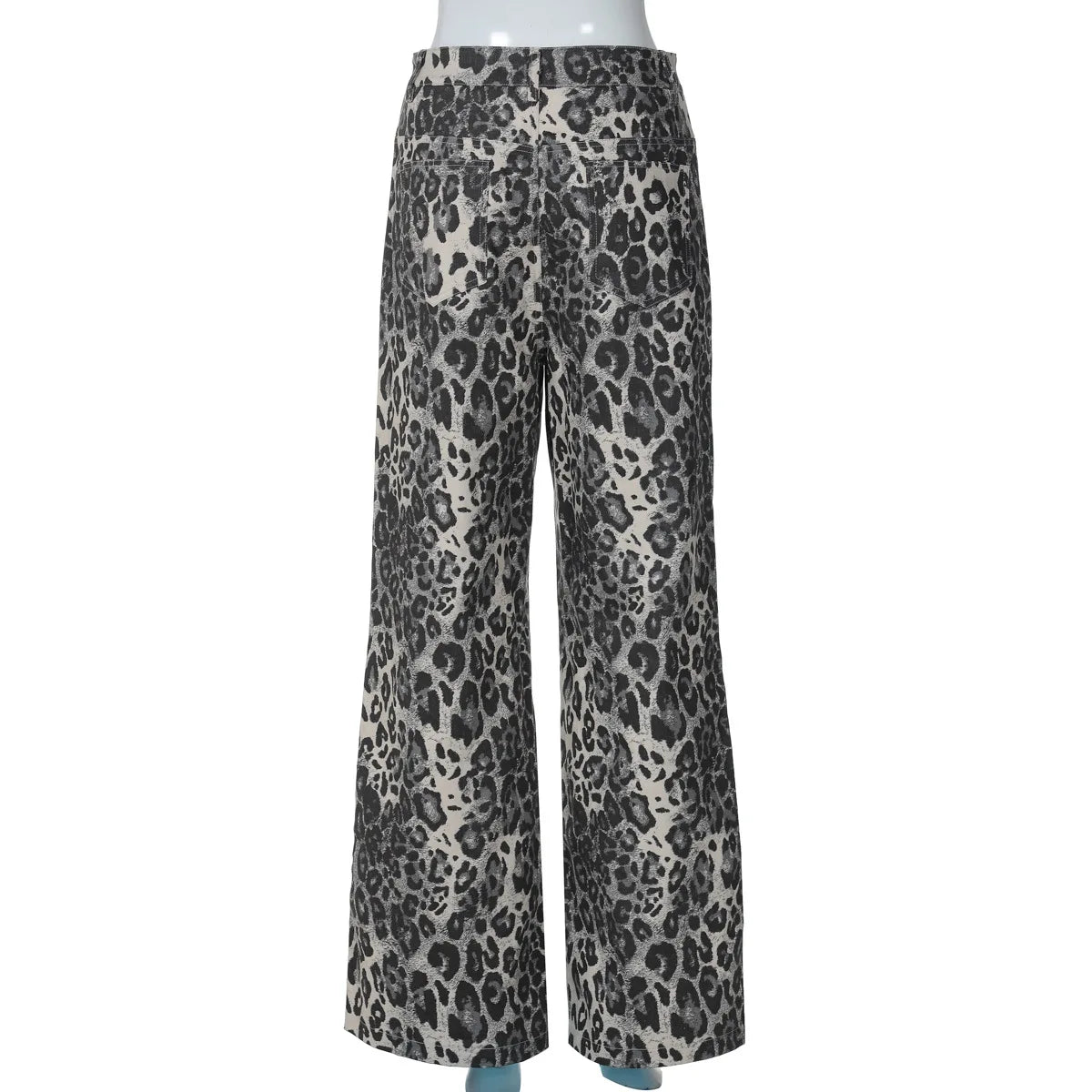 Leopard Print Stylish Straight Trousers Long