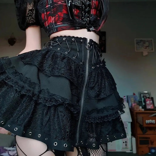 Fastener Front Antique Black Skirt black / S