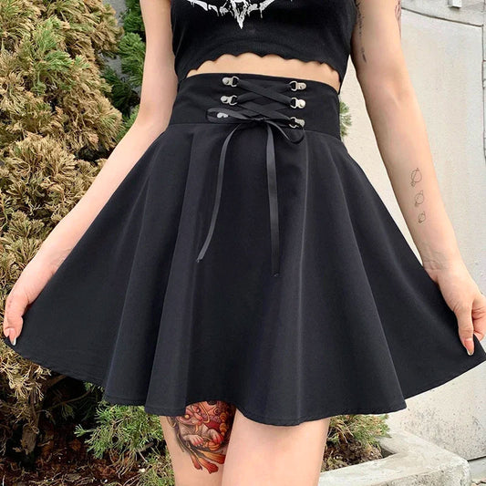 Flared Small Skater Educational Skirt black / S