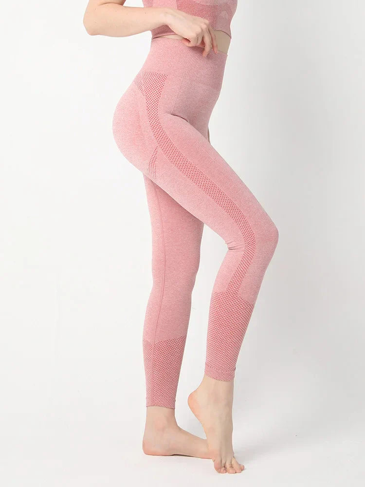 High Waist Seamless Push Up Butt Lifting Workout Legging Orange Red / S
