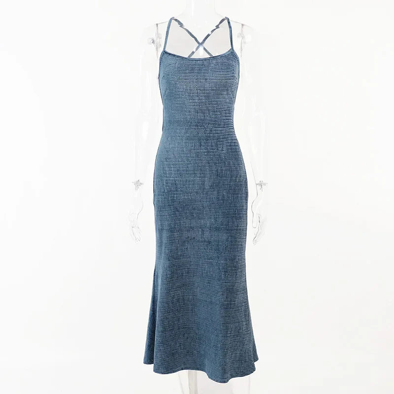 Beachwear Knit Sexy Spaghetti Strap Strapless Backless Lace Up Female Slip Holiday Club Bodycon