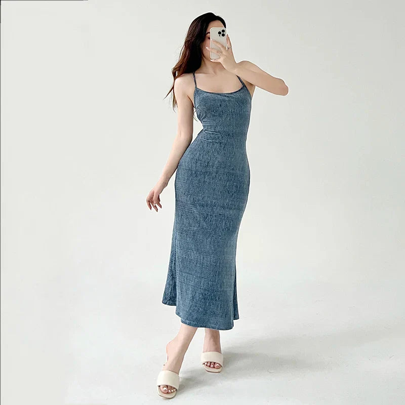 Beachwear Knit Sexy Spaghetti Strap Strapless Backless Lace Up Female Slip Holiday Club Bodycon