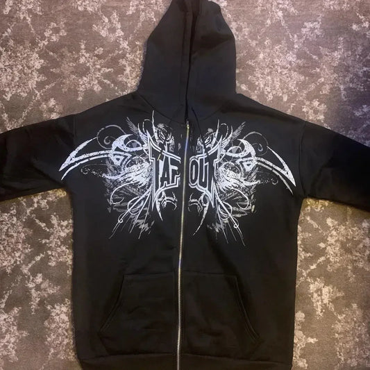 Camouflage Zipper Hoodie black 2 / S