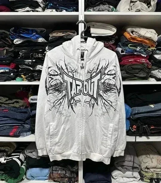 Camouflage Zipper Hoodie white / S
